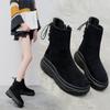 Winter New Female British Style Short Boots Platform Shoes Thick-soled Short-tube Cotton Boots Women's Boots Snow Cotton Shoes