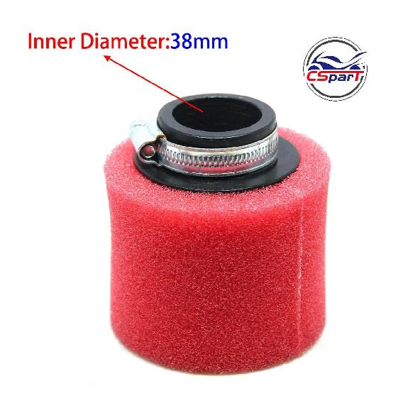 32mm 35mm 38mm 42mm 44mm 58mm Straight Neck Foam Air Filter Sponge Cleaner Moped Scooter Dirt Pit Bike Motorcycle RED Kayo BSE Air Filters 7