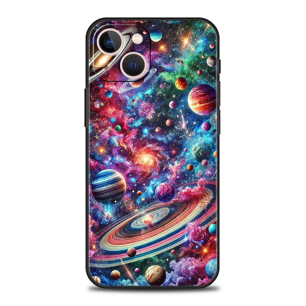 Чехол для телефона Cover для iPhone 17 16 15 14 13 12 Pro Max 11 Pro Max 17 AIR Plus Ударопрочный Мягкий ТПУ Корпус Вселенная Звездное Небо Луна