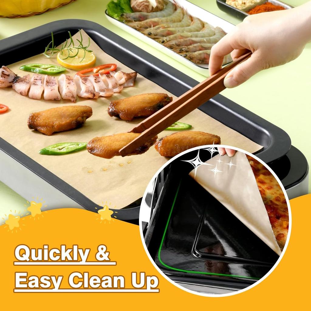 Air Fryer Paper Liners, 100 PCS Unbleached Parchment Paper Air Fryer Liners Disposable Compatible with tant Pot 10 QT Air Fryer Accessories Non-Stick