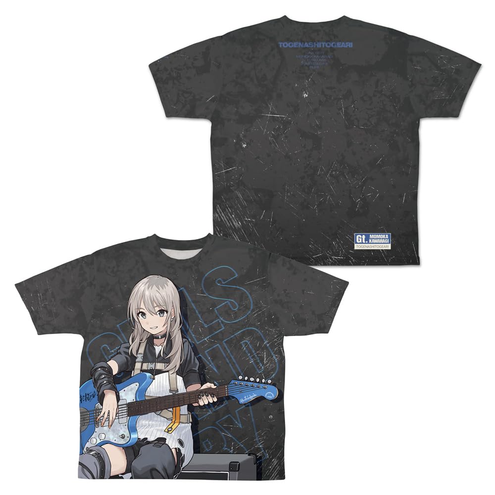 2D Cospa Girls Band Cry Оригинальная иллюстрация Момоки Кавараки Полная графика Размер M [Официальная] Двусторонняя футболка в форме искусства.