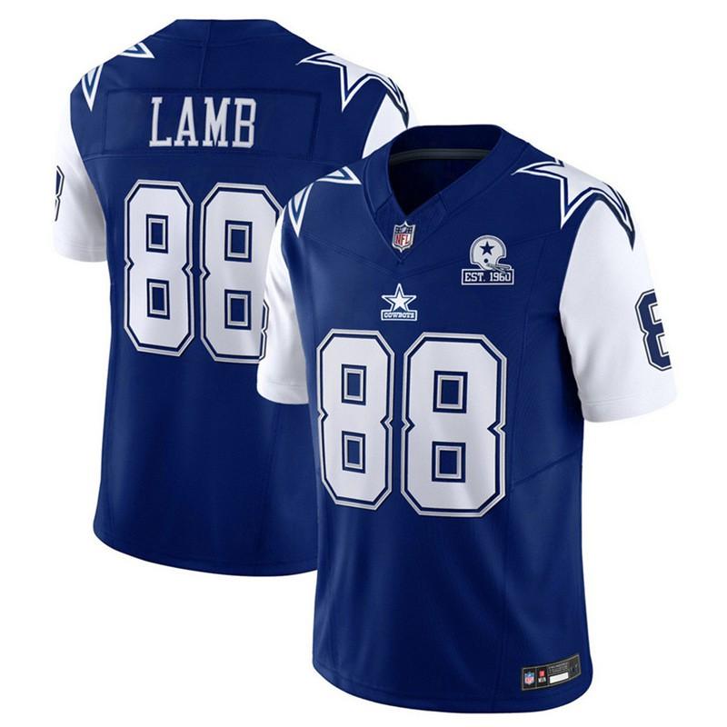 Mens Dallas Cowboys 88 Lamb Football Jersey - Blue White Retro Styles Running