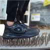 Модные Водонепроницаемые Мужские Защитные Ботинки Кроссовки с Металлическим Носком Поворотная Пряжка Противопрокольные Рабочие Защитные Ботинки Рабочая Обувь Платформенные Ботинки