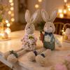Cute Soft Bunny Plush Rustic Style Easter Decoration Items Easter Bunny Decor  Table Centerpiece