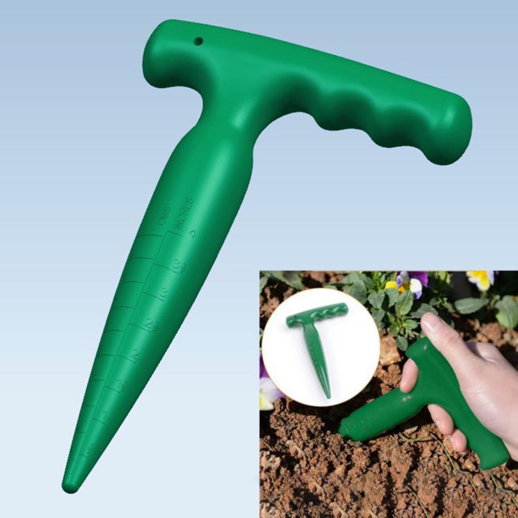 Manual Seedling Transplanting Tool Adjustable Hole Puncher with Scale Convenient Simple Home Garden Planting Sowing Machine Seed Disseminators