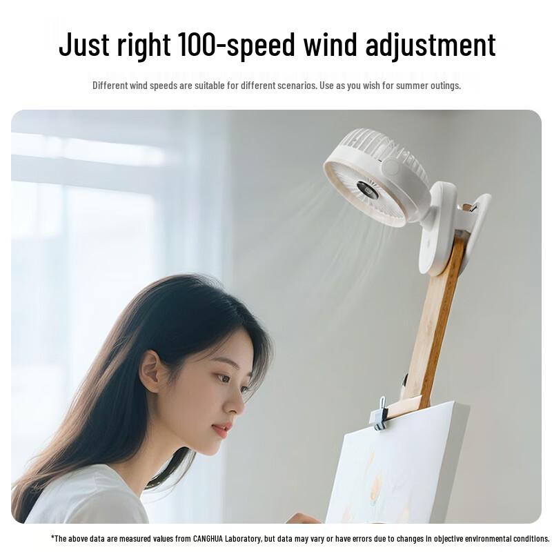 CangHua 3-in-1 Rechargeable USB Auto-Oscillating Desk Fan