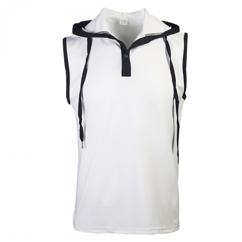 Men Tanks Top Hooded Solid Color Summer Male Sleeveless Sports Top Loose Sleeveless Fitness Vest Party Sweatshirt