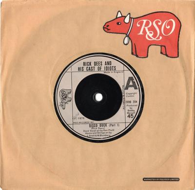 7-дюймовая пластинка RICK DEES & HIS CAST OF IDIOTS - Disco Duck 2090204 RSO 1976 UK Соул/Фанк Б/У
