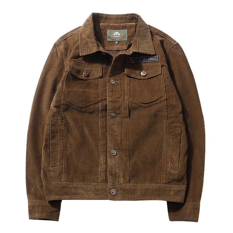 Новая мужская вельветовая куртка, винтажная куртка большого размера, верхняя часть