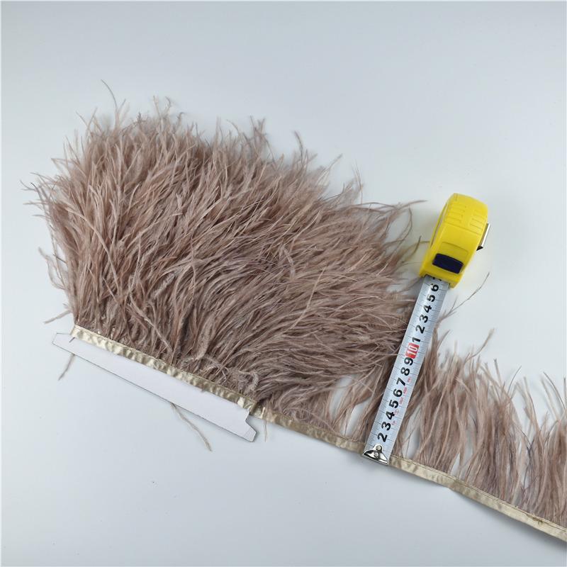 Feather1M 5M 10Meters Ostrich Feather Skirt Fringe Trims 10-15CM Ostrich Feather Ribbon Feathers for Crafts Wedding Feathers Decoration