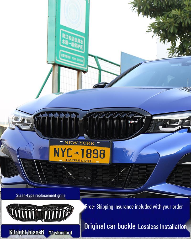 Комплект переднего сплиттера и бампера для BMW 3 серии 20-25 - Черный MP