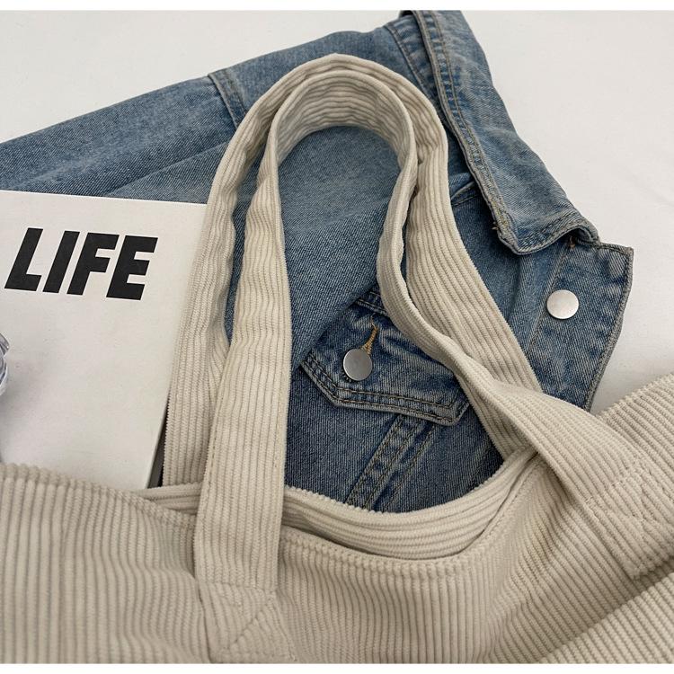 Холщовая сумка кроссбоди большой вместимости в японском стиле - Повседневная сумка-тоут и наплечная сумка для поездок на работу