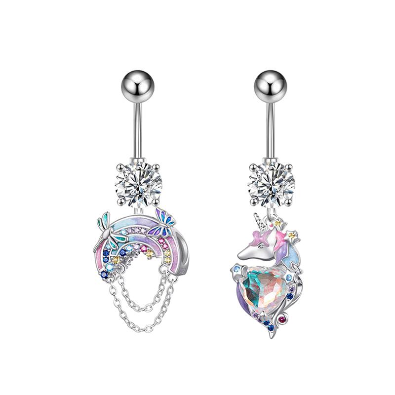 1/7 шт. Подвеска-кольцо для пупка для девочки из нержавеющей стали, пирсинг пупка, луна, сердце, любовь, планета, бабочка, кольцо для живота