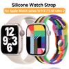 Silicone Sports Strap For Apple Watch Band 49mm 46mm 44mm 41mm 45mm 42mm Pride Edition Bracelet Correa iWatch Series 10 9 8 Ultra2 Band 40mm 38mm