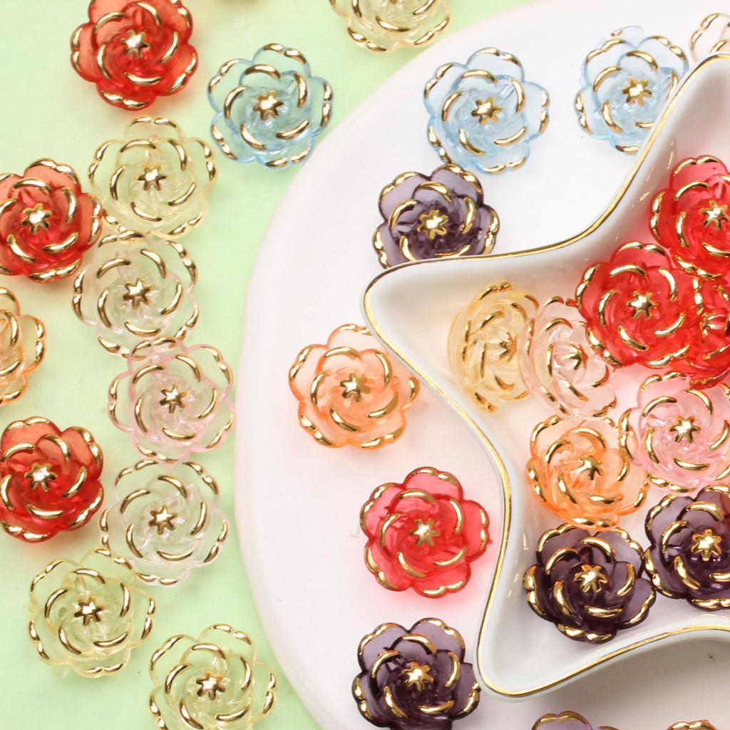 Phone Chain Making Jewelry Accessories Fashion Acrylic Rose Beads DIY Accessory Handmade Material 18.6mm Gift 5Pcs