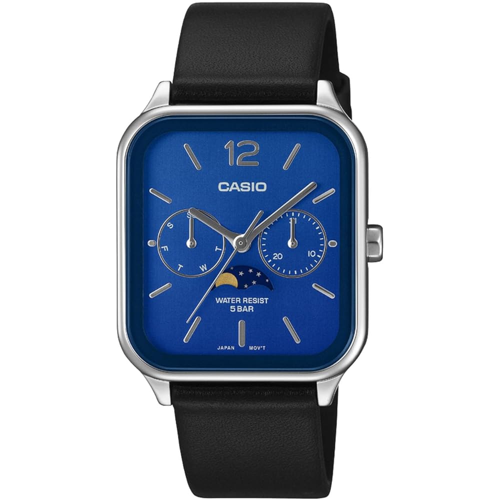 Часы Casio Collection, Функция фаз Луны, MTP-M305L-2AJF, Мужские, Синий/Черный, Оригинальный японский продукт