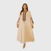 "Luxury Women's Embroidered Abaya Robe - Middle Eastern-Style Evening Dress"