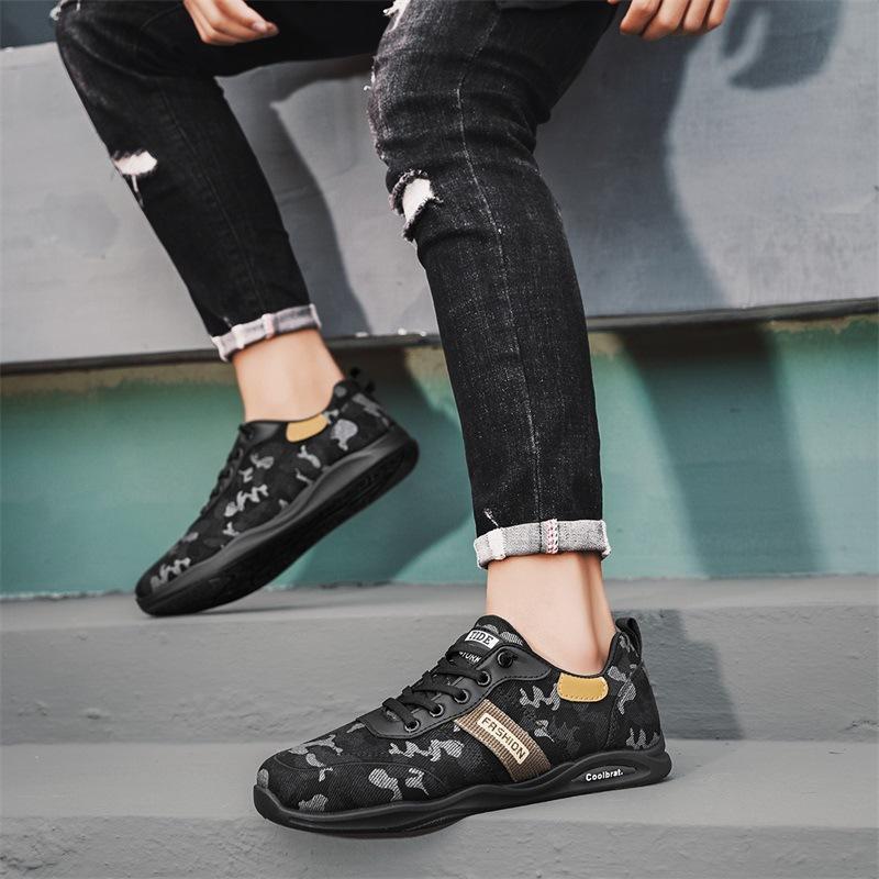 2025 новая летняя дышащая обувь из ледяного шелка для мужчин, камуфляжная, с индивидуальным трендом, студенческая, с мягкой подошвой, повседневная спортивная мужская обувь