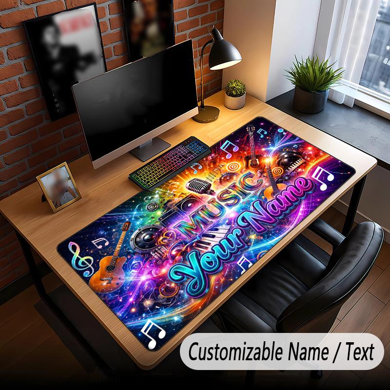 Music General Theme Custom Mouse Pad Personalized With Name Text Customized Desk Mat For Office Home Decor
