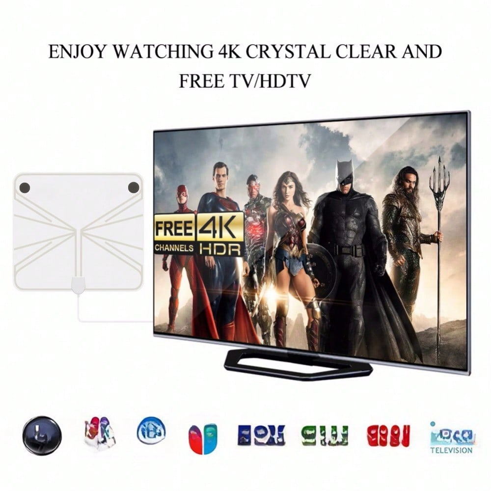 Цифровая ТВ-антенна с высоким коэффициентом усиления - Штекер для 4K DTV-приставки EU 5000 миль Усилитель Активная Внутренняя HD Плоская конструкция