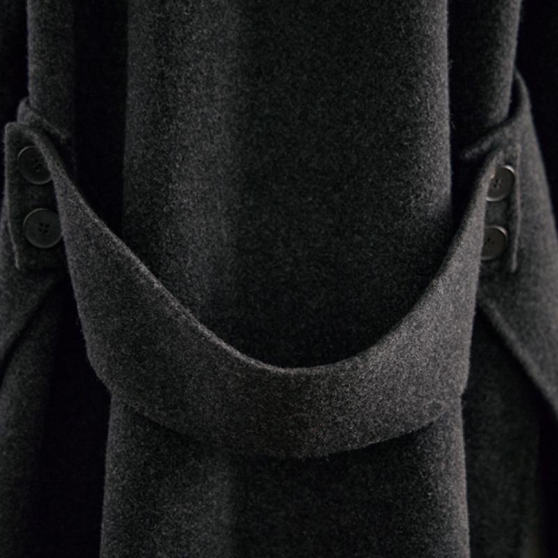 Maxza Single Breasted Collarless Handmade Wool Coat Cd11hc001nh