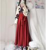 Taisho Roman Hakama Японская одежда Кимоно Косплей Костюм Длинный Маскировка Юката Роза Узор Розы [Lady Lazy] Женщины Женщины (Красный, С)