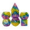 Cusdie Многоцветный набор кубиков DND из смолы с блестками D4-D20 для настольной ролевой игры Dungeons and Dragons