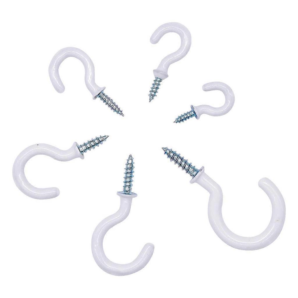 70 Pieces Screw in Eye Hooks, Multi Size Steel Ceiling Hooks Cup Hooks for Hanging Cup Jewelry Keyring Ornament