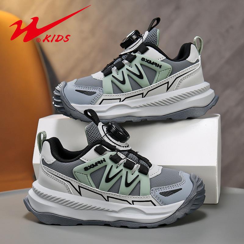 W.KIDS Multi-Color Fleece-Lined Sports Shoes with Fashionable Patchwork, Cool Buckle Design, Warm & Comfortable.