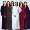 Autumn&winter Zipper Velvet Bathrobe Plus Increase Nightgown Men Women Thickening Pajamas Flannel Home Service