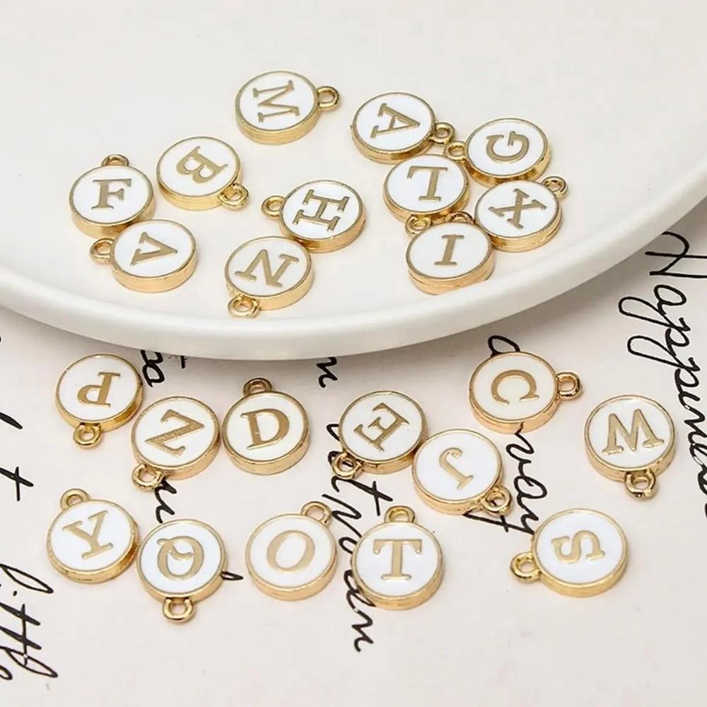 26Pcs DIY Wine Glass Charm Rings Letters Pendant Wine Glass Hoops Wedding Party Decor