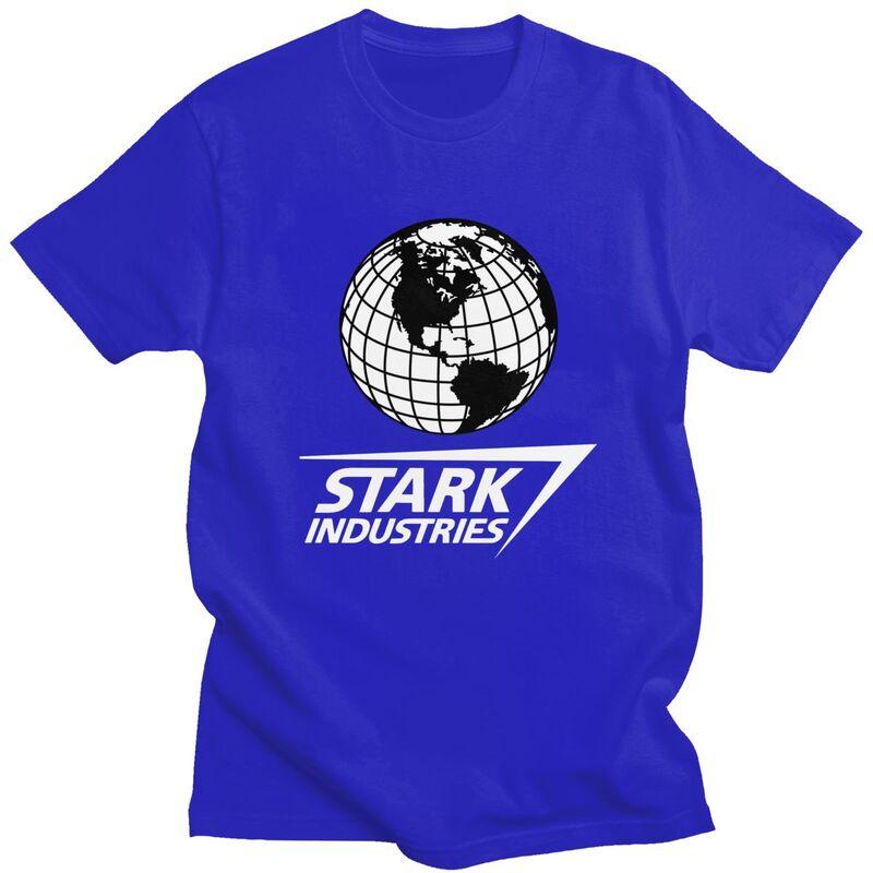 Мужские футболки на заказ Stark Industries Хлопковые топы Футболки С коротким рукавом Повседневная футболка