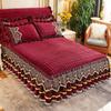 Европейские роскошные покрывала Queen King Size, бархатный комплект постельного белья принцессы с кристаллами и королевой, кружевная юбка для кровати, утолщенное теплое покрывало