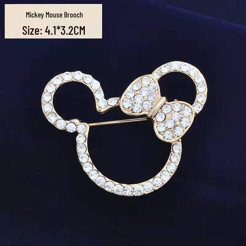 High-End Alloy Brooch with Pearl Imitation and Rhinestone Corsage Pin - Fashion Accessory