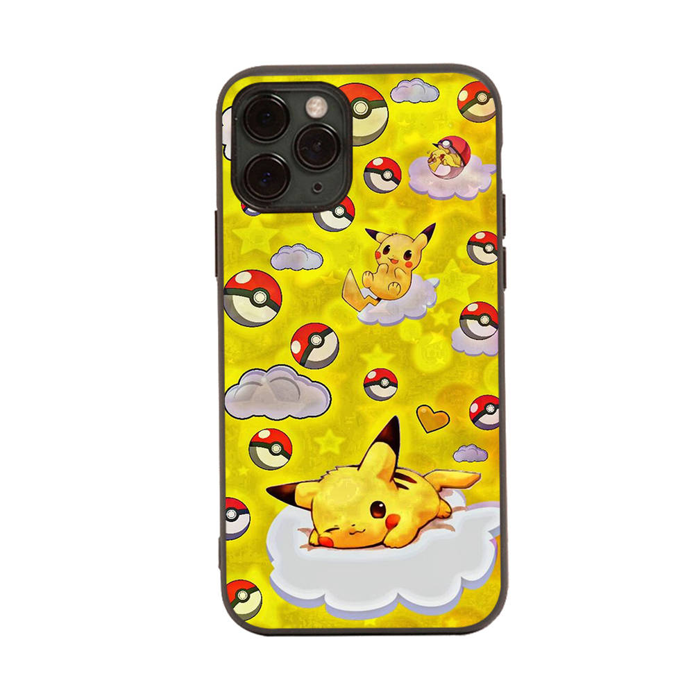 Чехол PK10 Pikachu PokémonBlack Sofe для Xiaomi Poco X6 X4 M5 M6 F5 F6 C65 C55 C50 C51 C40 Pro Redmi 14C A3X 13C 12C 11T 10A 9C Note 7 6 8A Plus