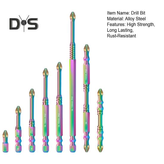 6/8Pcs High-Magnetic Screwdriver Drill Bit Set Rust-Resistant Universal Versatile Usage Strong Durability Anti-Slip Drill Bit Kit