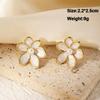 Pure White Women's Dangle Earrings Blooming Flower Acrylic Enamel Butterfly Imitation Pearl Heart Hanging Earrings Elegant Brinc