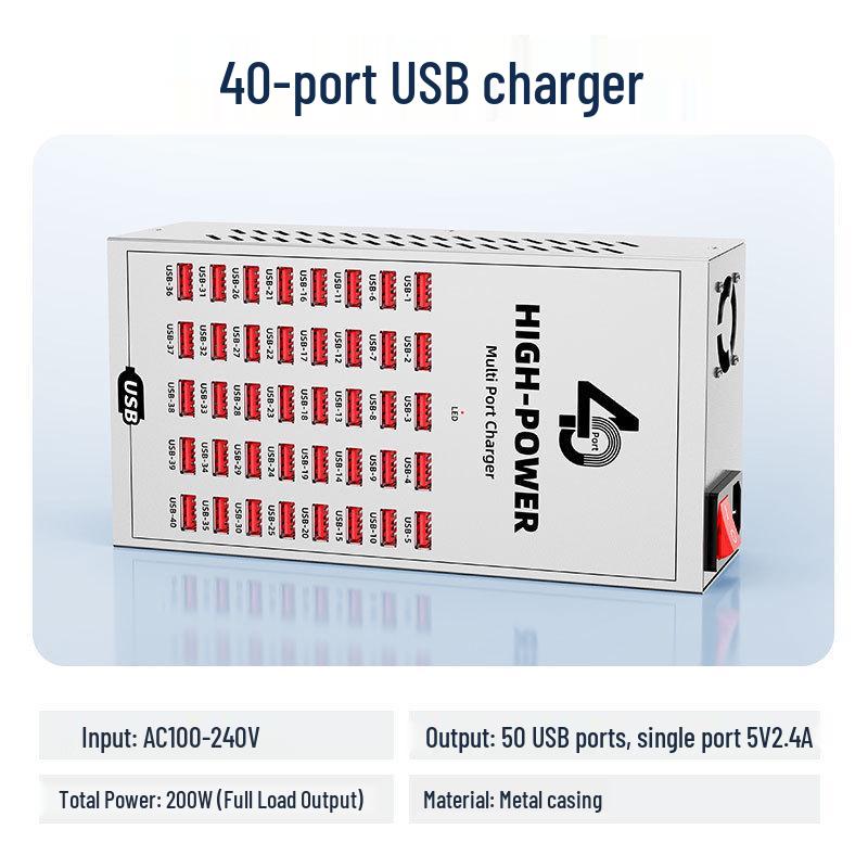 High-Power Smart USB Charger: Fast Charging Multi-Port Power Strip 5V2.4A