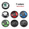ZDVK6 2pcs 80mm/90mm 3D Car Emblem Badge Hood Front Rear Trunk Logo For Skoda Fabia 1 2 Octavia a7 RS Superb Rapid Yeti Karoq Vision
