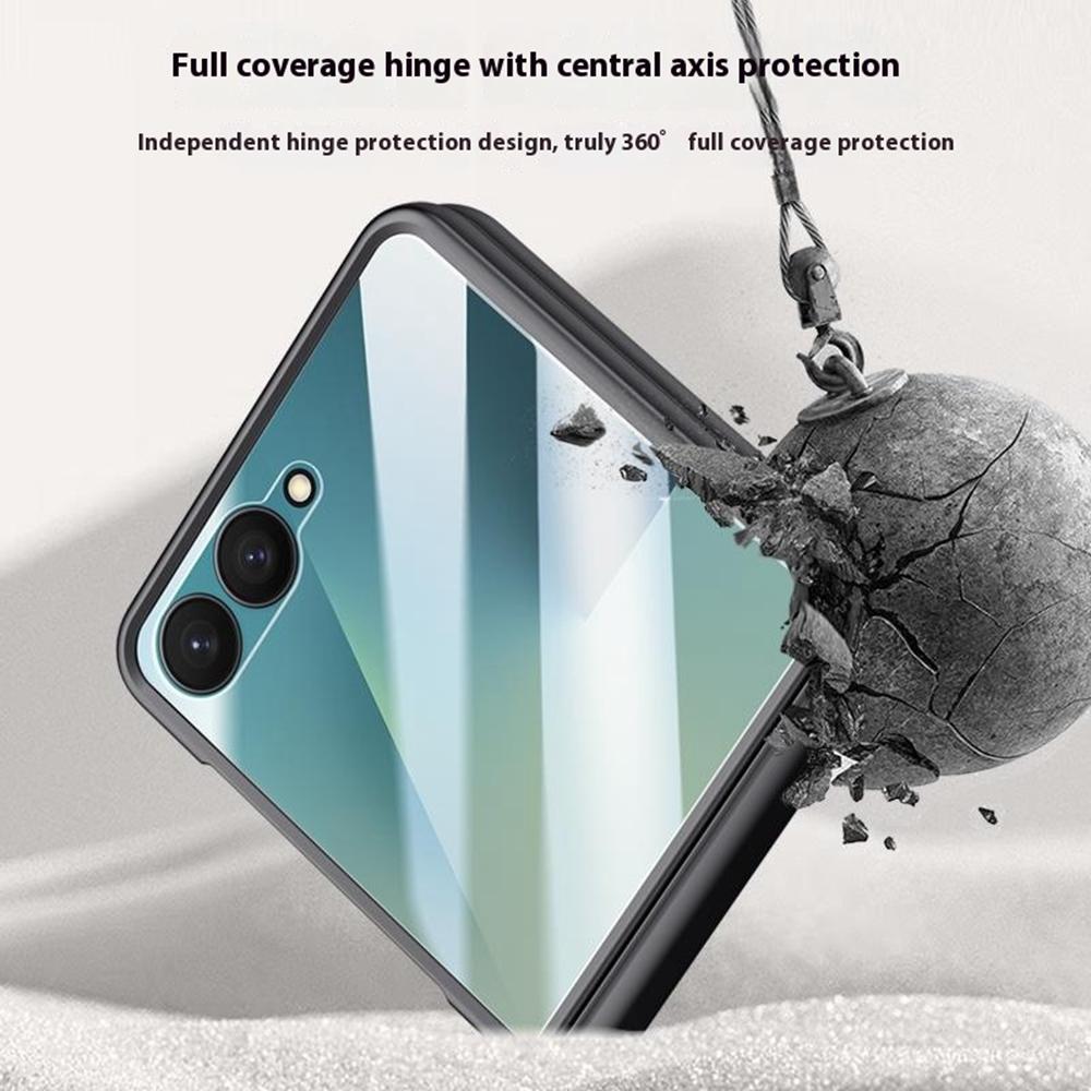 Для Samsung Galaxy Z Flip7 5G Чехол Кожа+ПК Чехол для телефона HD Защитная пленка для маленького заднего экрана