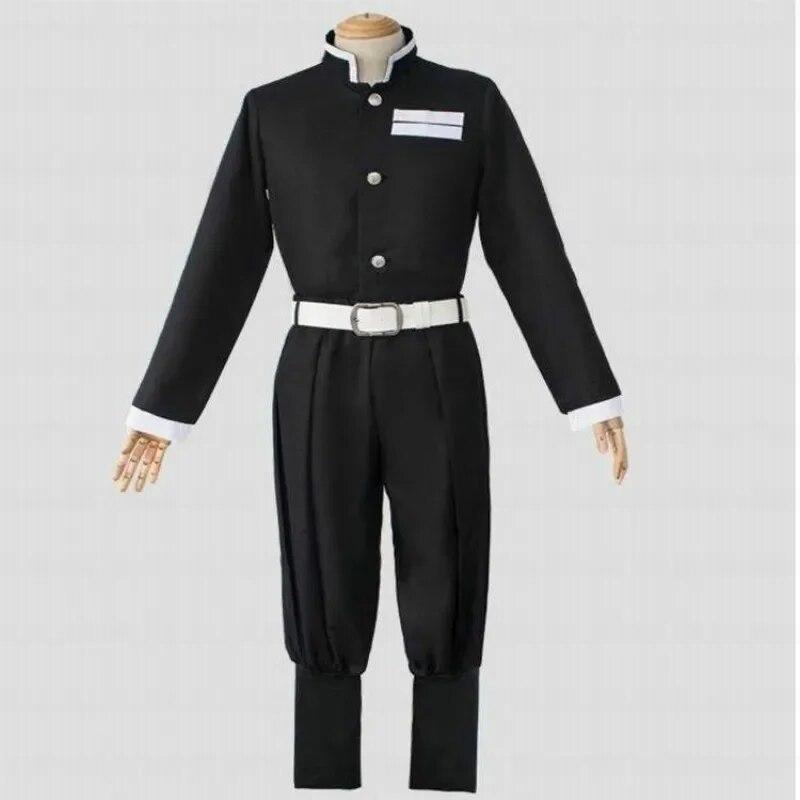 Cosplay Costume Anime Demon Slayer Kimetsu No Yaiba Top Jacket Pants Black Team Unisex Uniform Set Halloween Christmas Clothes