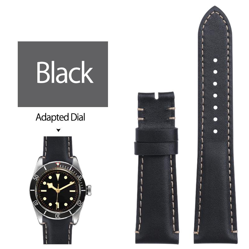 Мягкий винтажный кожаный ремешок для часов 22 мм Для Tudor Strap Black Bay 1958 41 мм GMT Pelagos Складная пряжка Черный Коричневый Синий Браслет