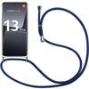 Crossbody Case for Xiaomi 13 Pro - Reinforced Corners Anti-Scratch Flexible + Navy Blue Lanyard