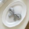 Girl Hairpin Pearlescent Luster Bowknot Decor Non-Slip Design Bangs Side Half-Tied Hair Clip Hair Accessories