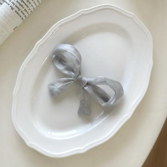 Girl Hairpin Pearlescent Luster Bowknot Decor Non-Slip Design Bangs Side Half-Tied Hair Clip Hair Accessories