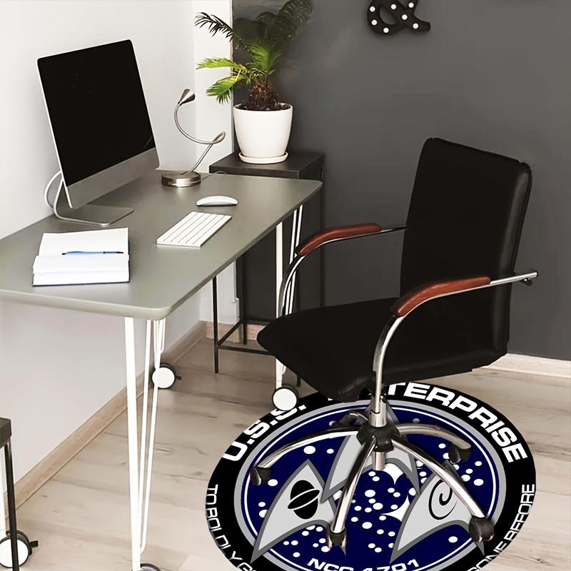 1pc USS Enterprise Logo Round carpet, Made of Polyester,Perfect for Decorating Office Chairs, Living Rooms,fplt116