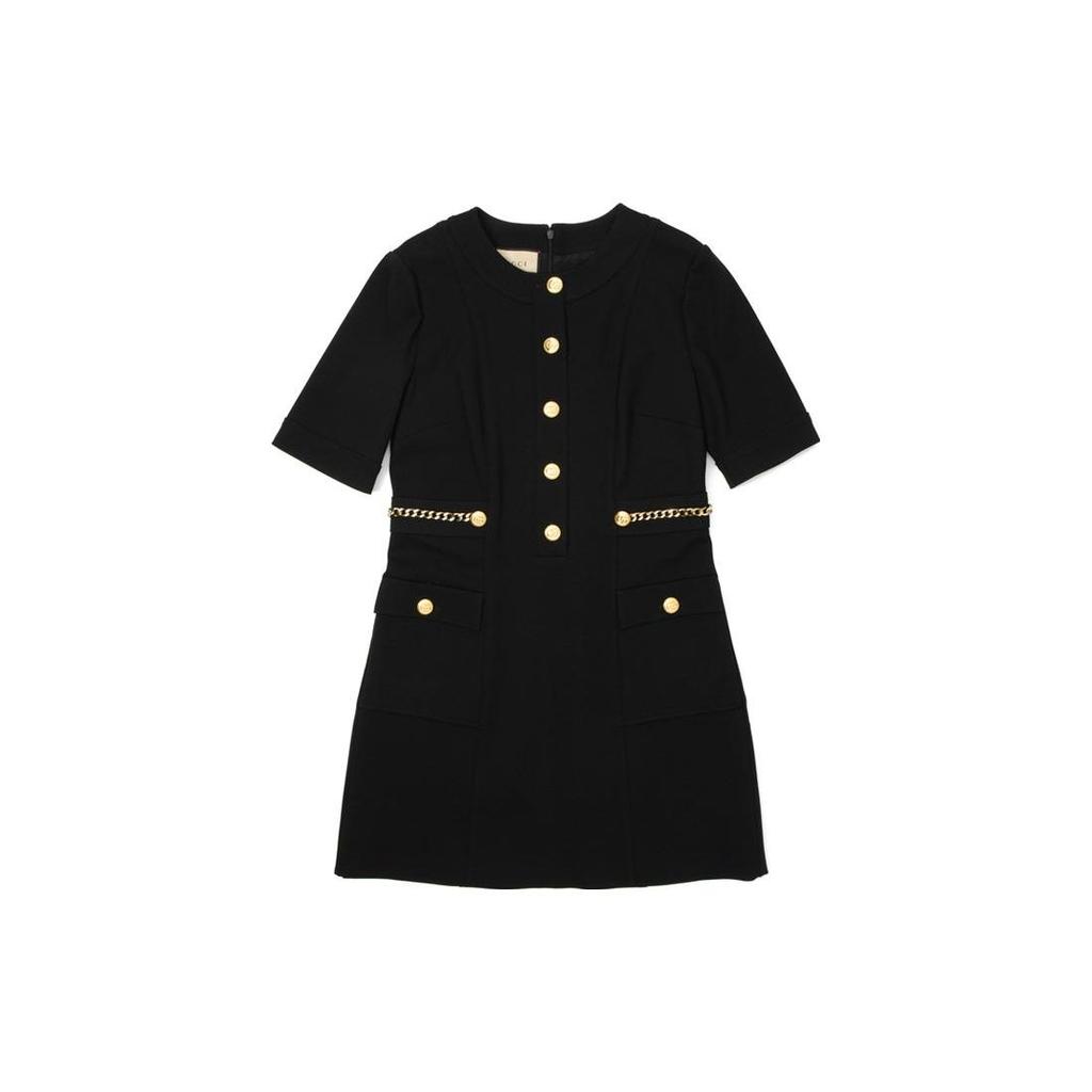 Gucci Платье с коротким рукавом Женское Черное 693034-XJD8U-1000