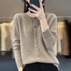 Модные женские кардиганы Кашемировый свитер Осень Зима С круглым вырезом Длинный рукав Вязаные изделия Женская базовая одежда Топы