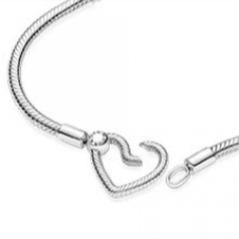 Pandora Moments Heart Closer Snake Chain Bracelet 599539c00