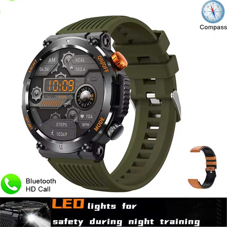 LUCKY START New Smart Watch Heart Rate Monitoring Bluetooth Call Voice Assistant GPS Sports Trajectory Waterproof Fitness SmartWatch